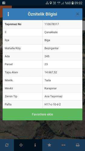 Çanakkale Biga 14.667m2 Satılık Tarla